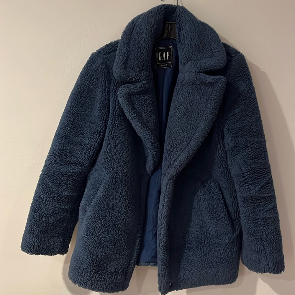GAP blue teddy coat